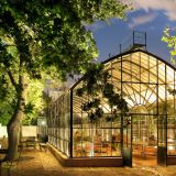 Babylonstoren farm hotel greenhouse restaurant at night 1280