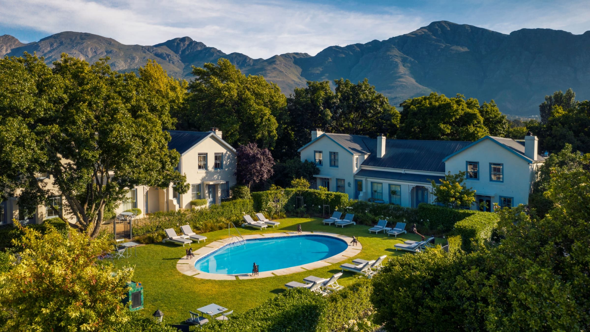 Le quartier francais aerial view with pool area 2400