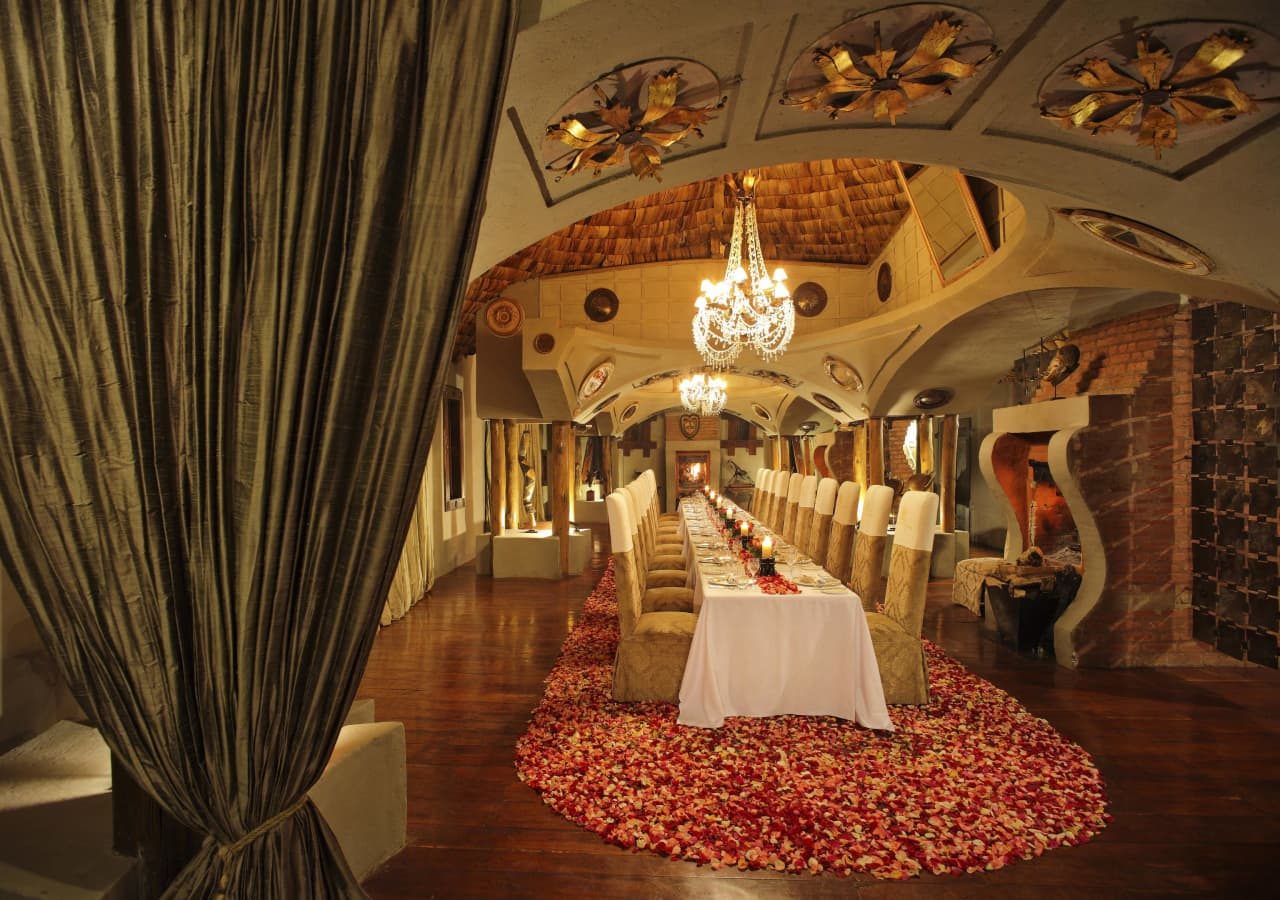 Ngorongoro crater lodge romantic dinner setup 1280