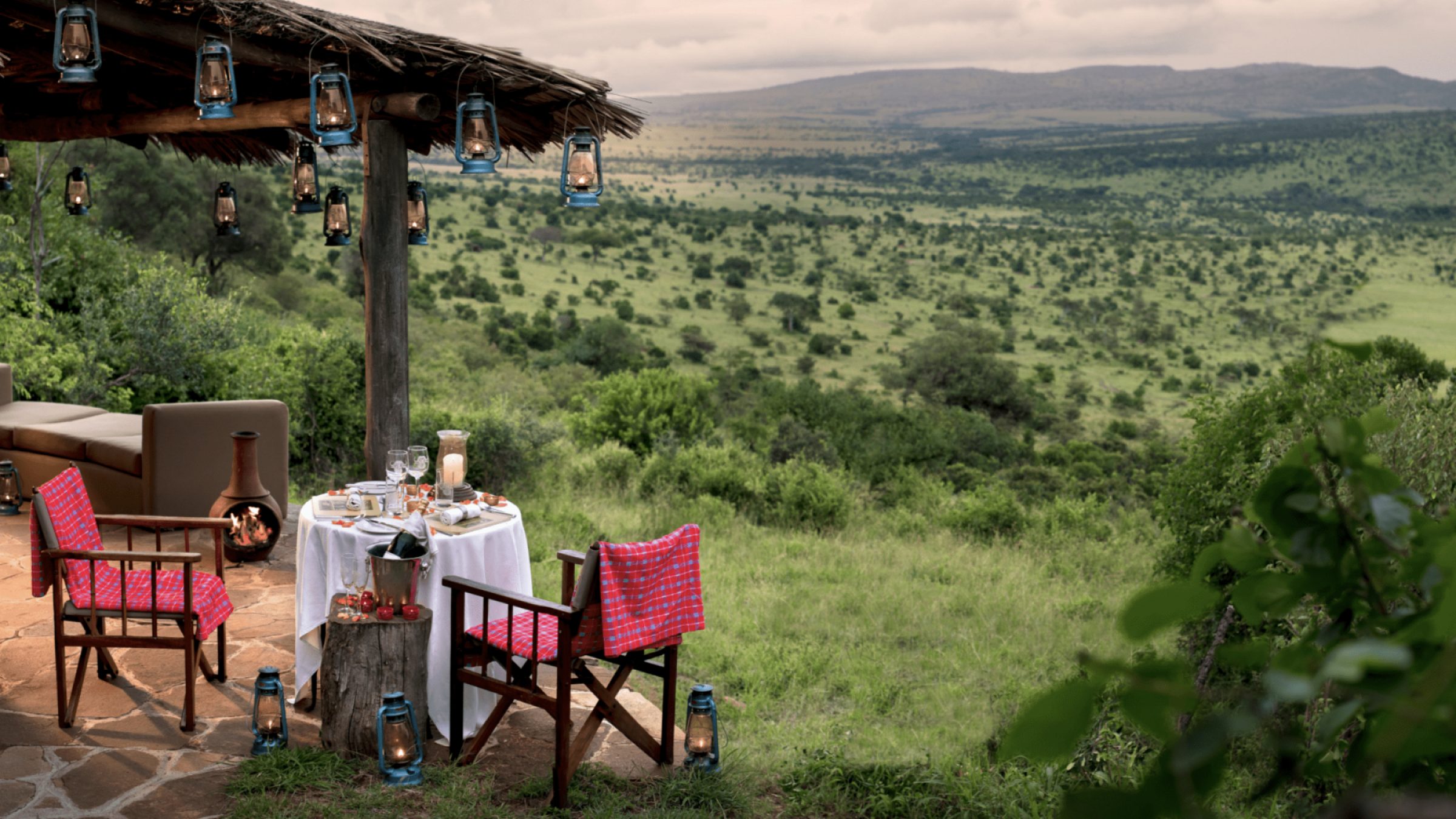 Kleins camp private dining with a view across northern serengeti 2400