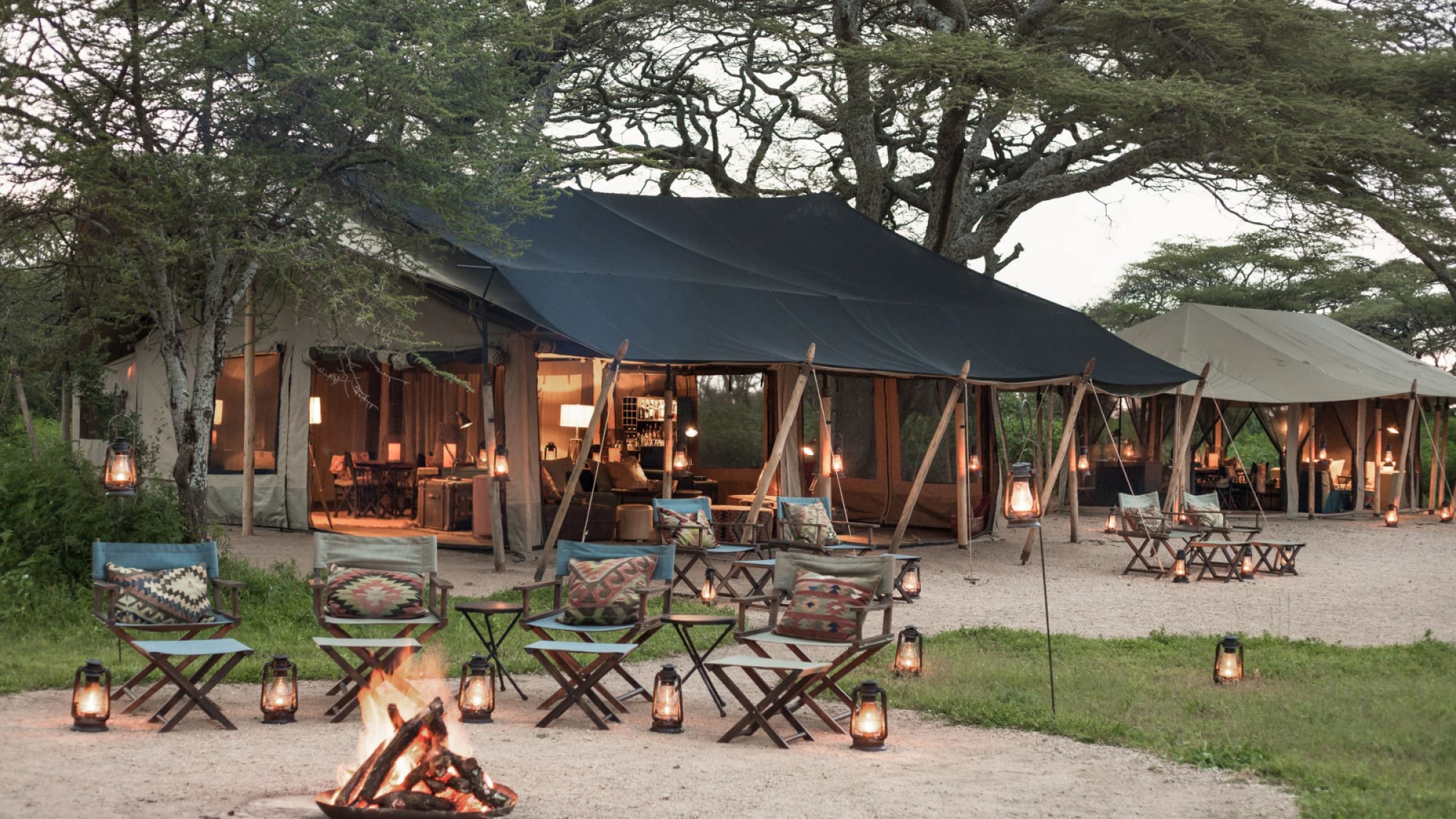 Legendary migrational camps boma area in the evening 2400
