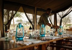 Serengeti safari camp dinner setup 1280