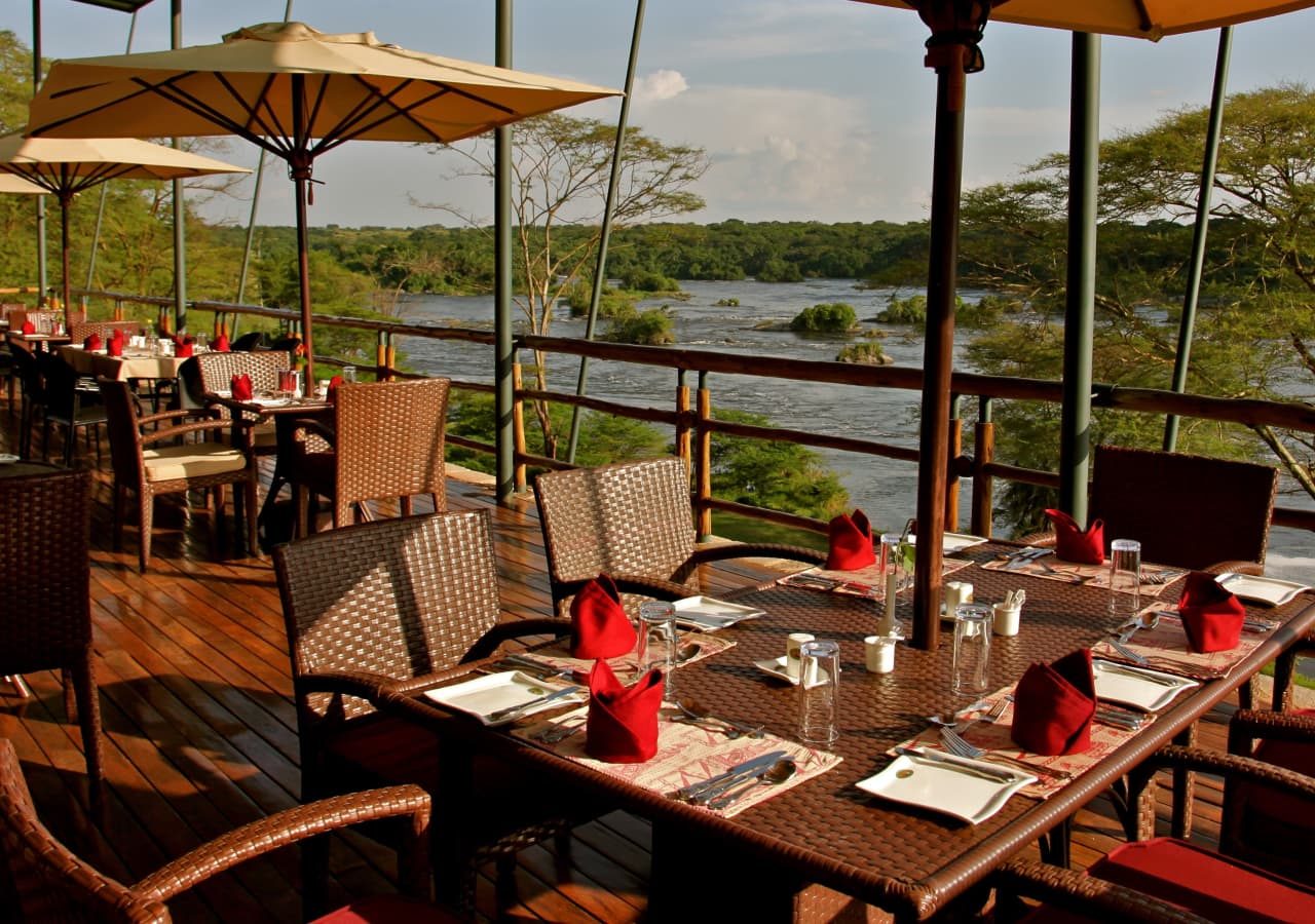 Chobe safari lodge uganda dining terrace 1280