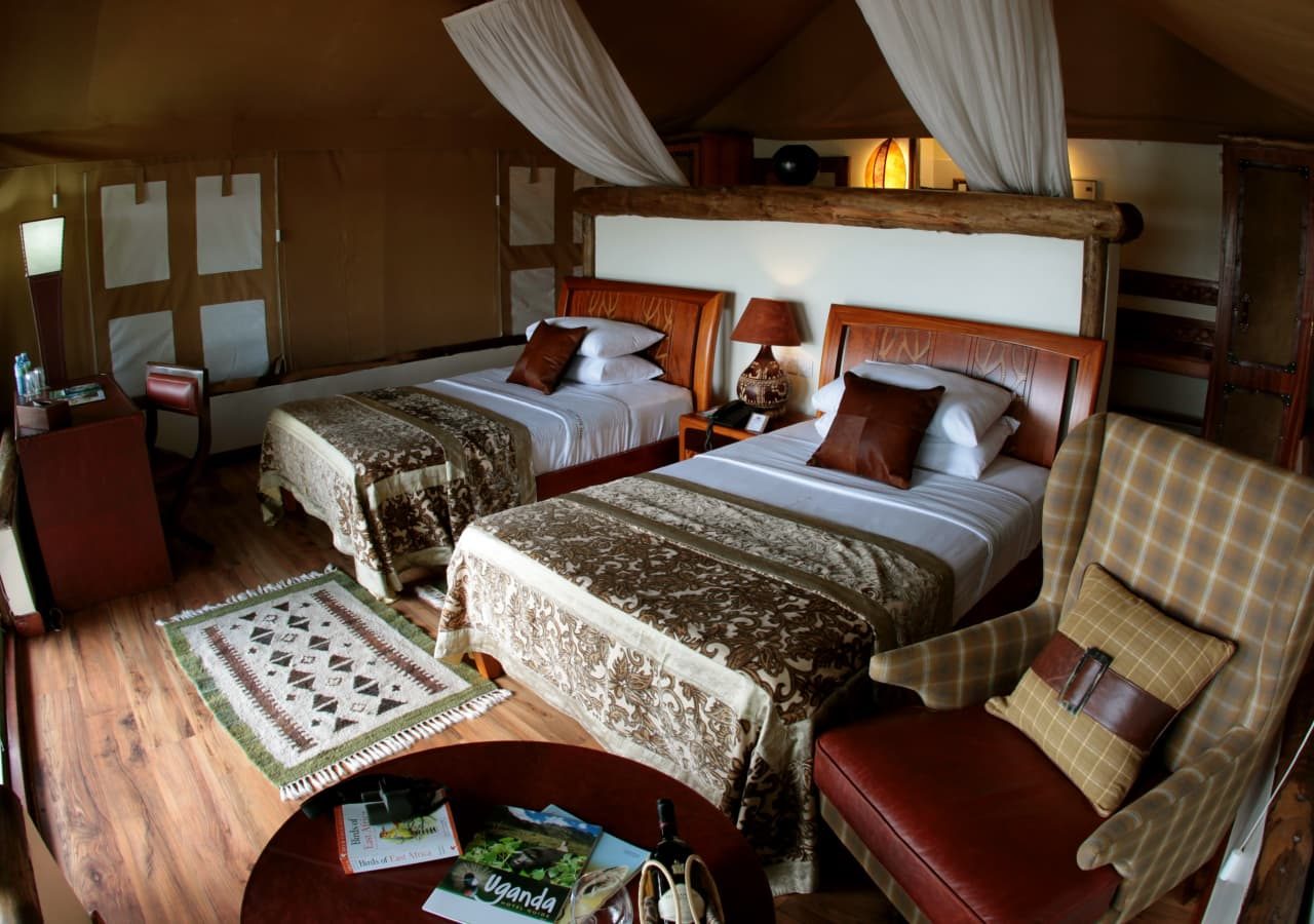 Chobe safari lodge uganda tented bedroom 1280