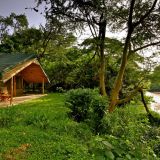 Ishasha wilderness camp tent exterior set on the river 1280