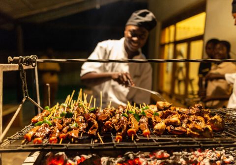 Kyambura gorge lodge dinner from the grill 1280