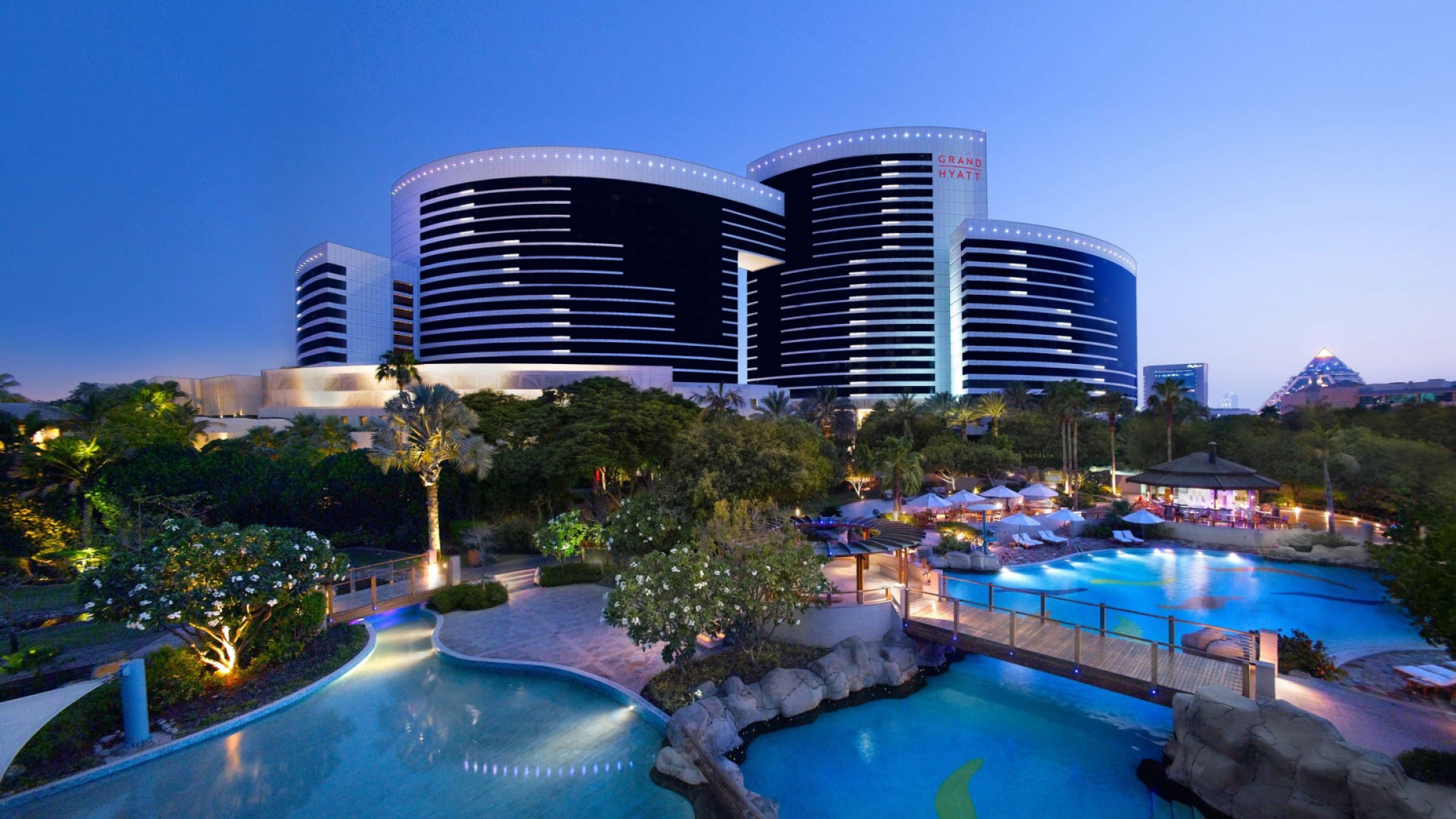 Grand hyatt dubai hotel exterior and pool area 2400