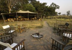 Busanga bush camp main guest area campfire 1280