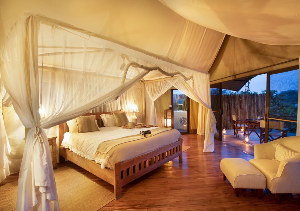 Anabezi luxury tented camp tented bedroom 1280