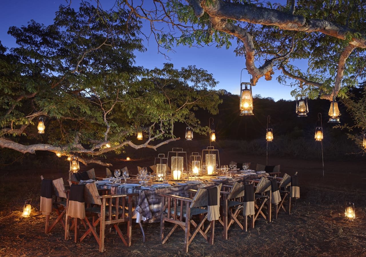 Singita pamushana lodge dining under the trees 1280