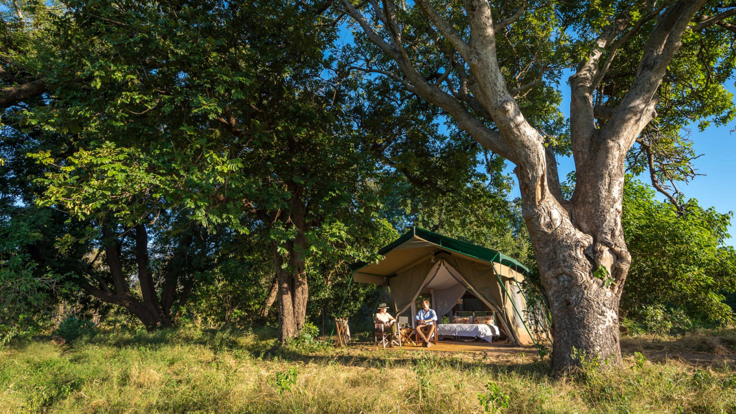 Johns camp tent exterior and setting 2400