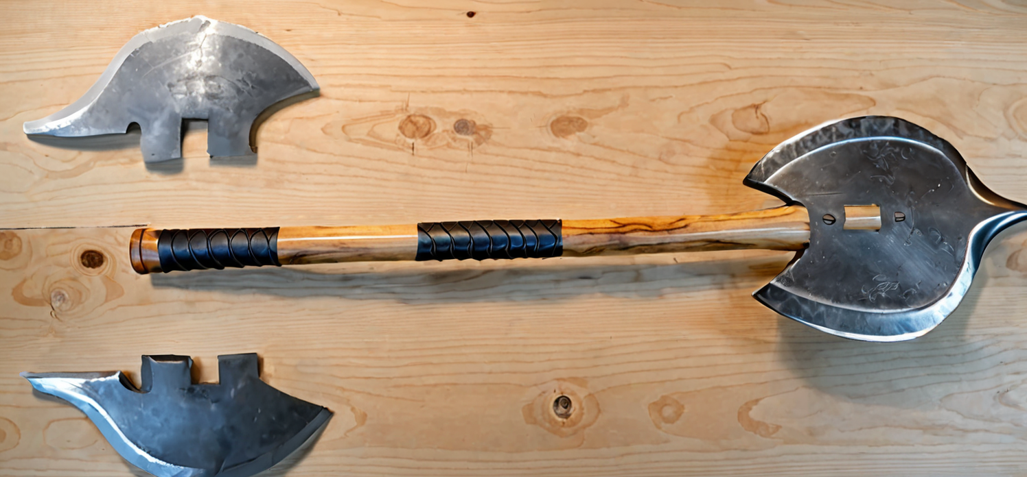 Portal Break Barbarian book 1 chapter 11 color image of Les's Greataxe.