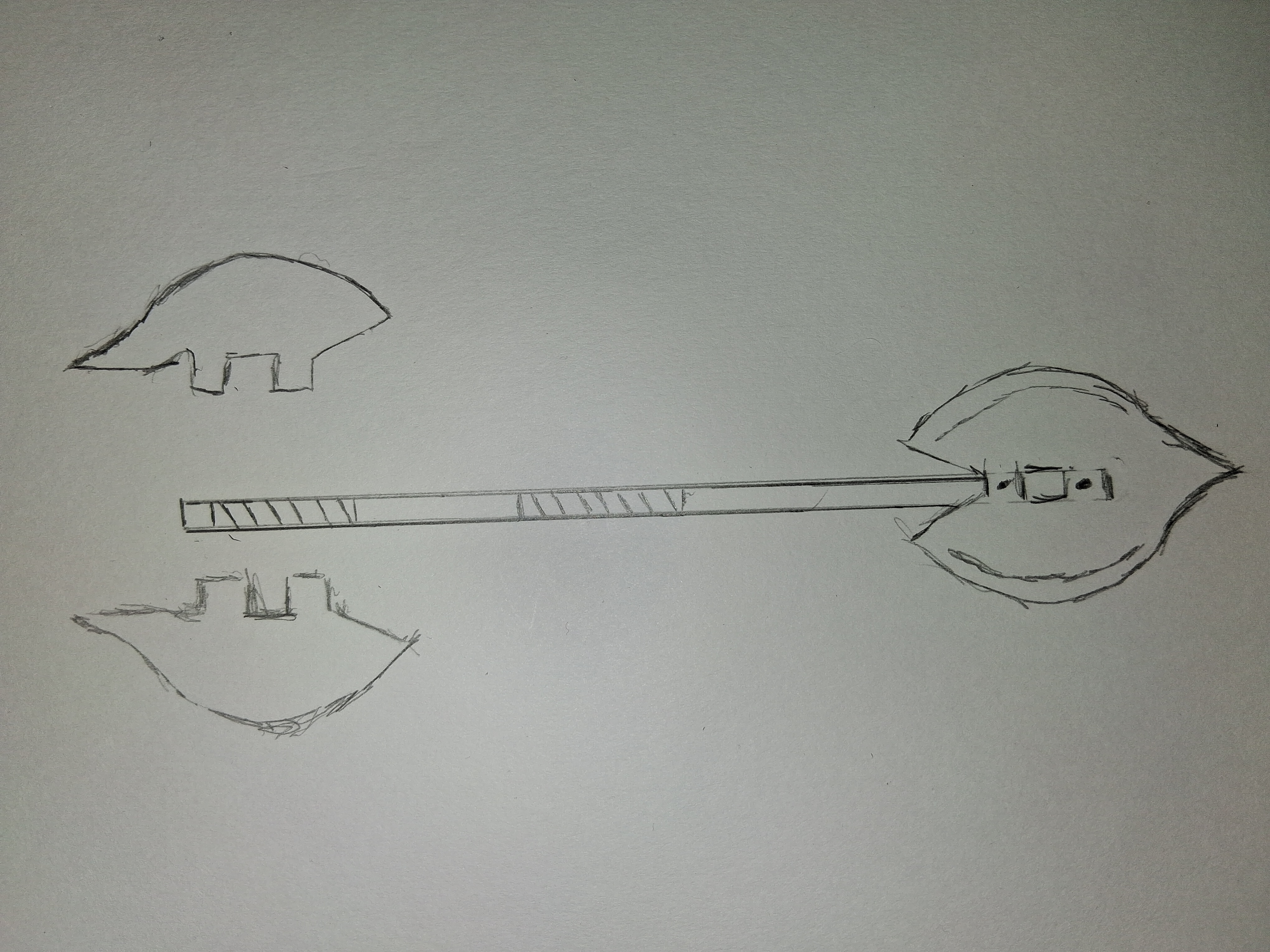 Portal Break Barbarian book 1 chapter 11 sketch of Les's Greataxe.