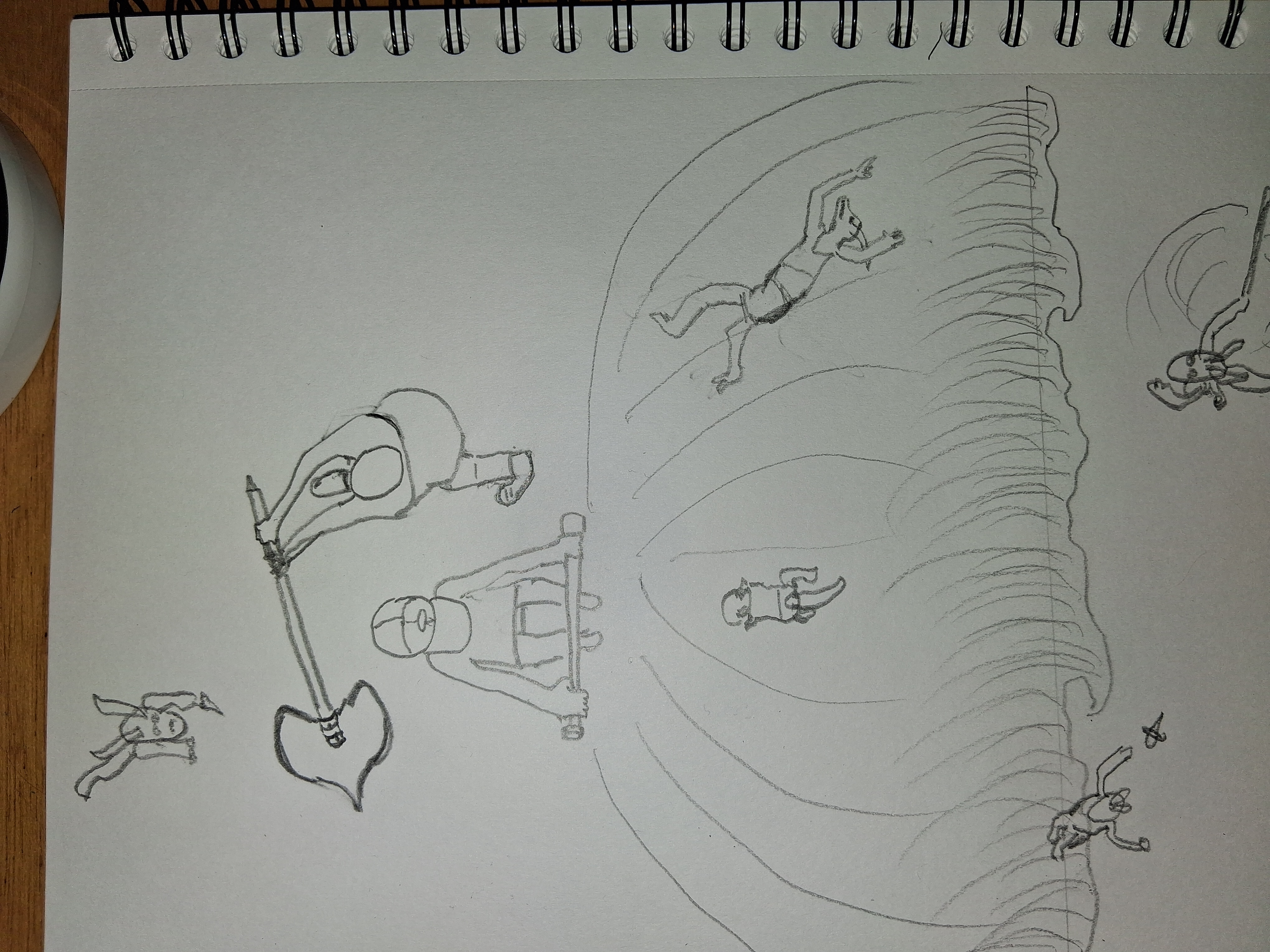 Portal Break Barbarian book 1 chapter 15 sketch of Patsy casting Thunderwave.
