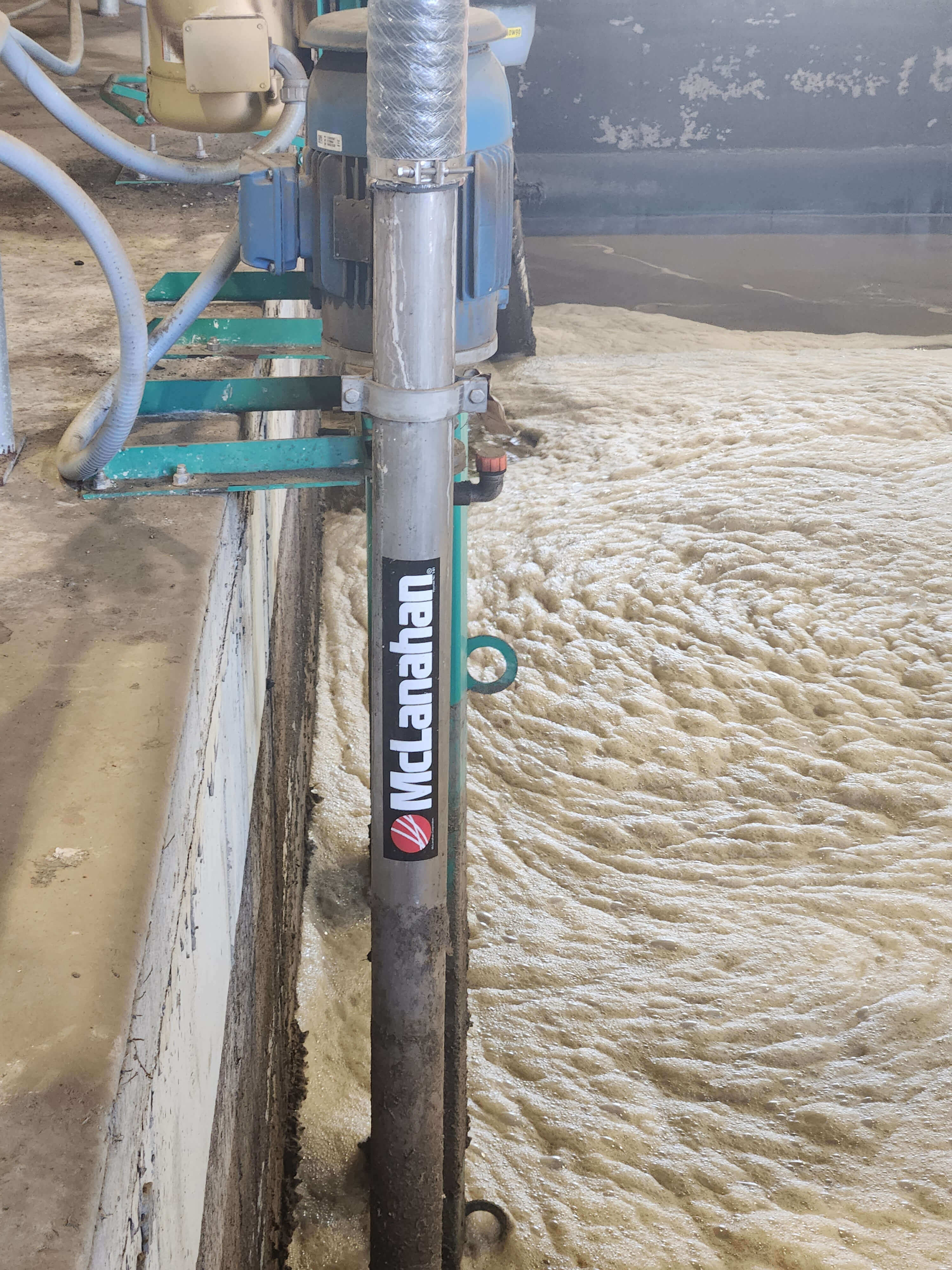 Vertical Pump installed in manure reception tank