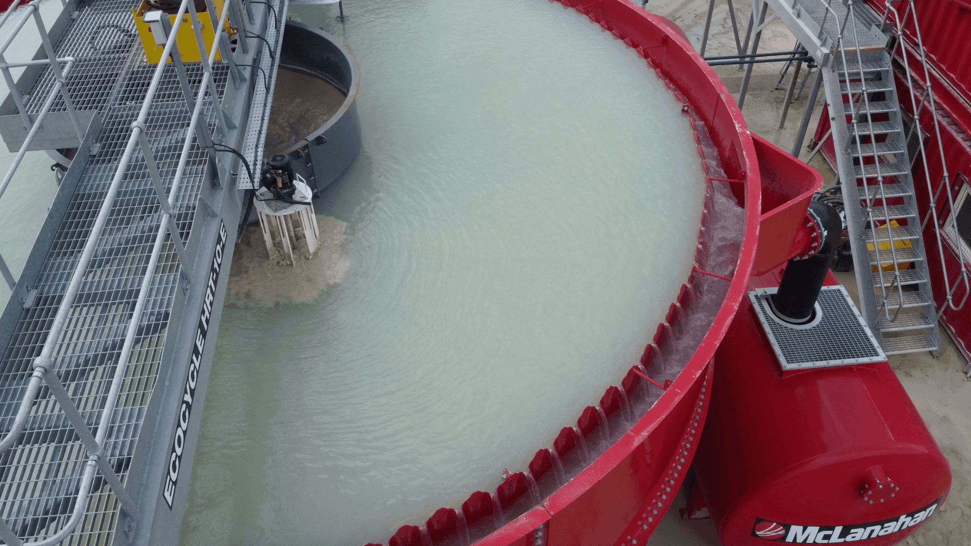 Water coming off thickener 2