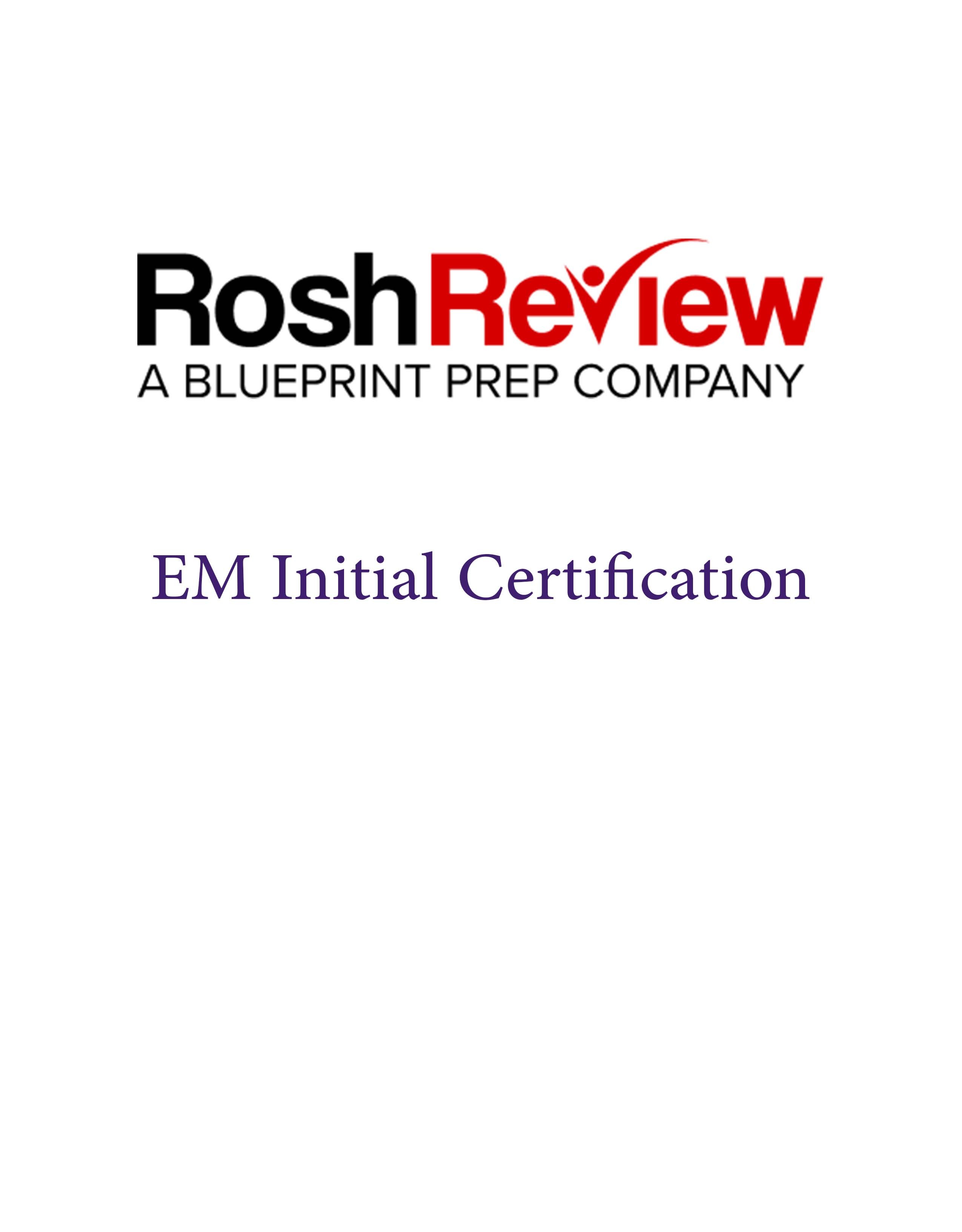 ROSH Review EM Initial Certification 2026