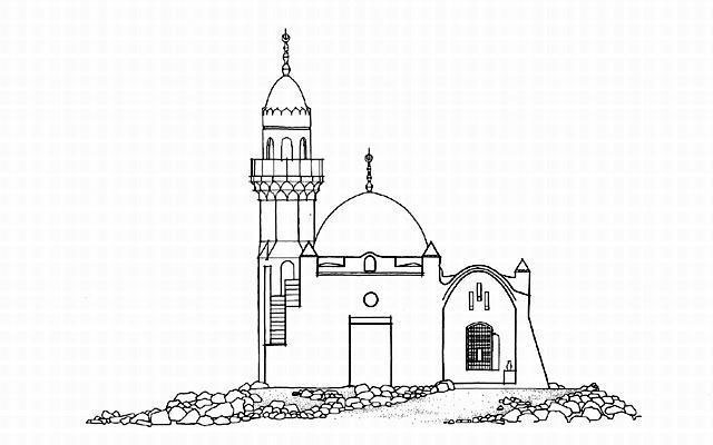 Corniche Mosque B W Drawing Elevation Archnet