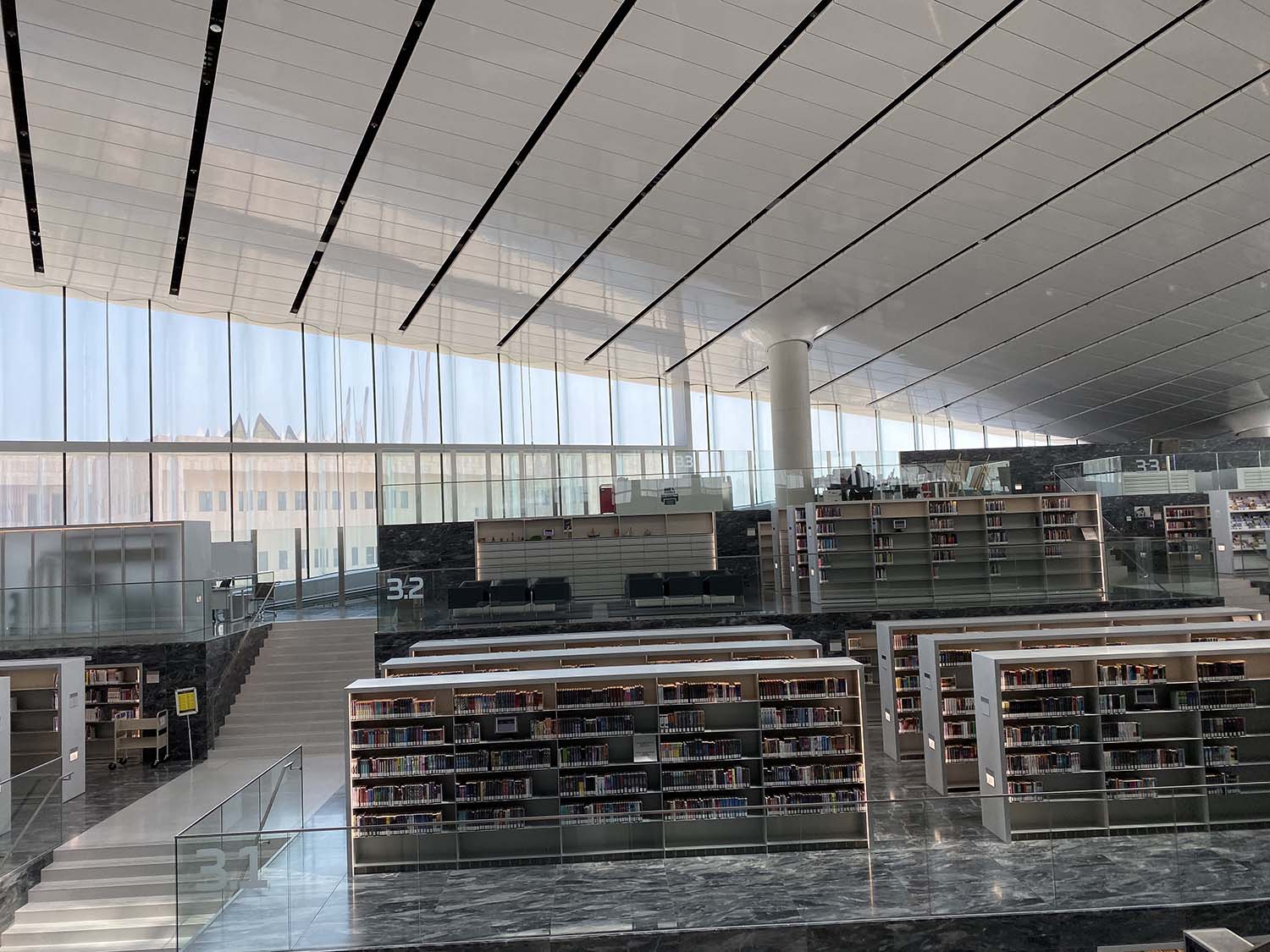 Qatar National Library View of main plaza and stacks, Qatar National