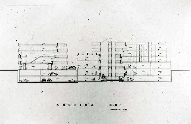 Park Isfahan Commercial And Housing Complex B W Drawing Cross