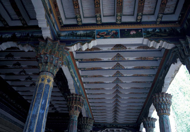 Apak Khoja Mausoleum Complex Painted Ceiling Beams Of The High