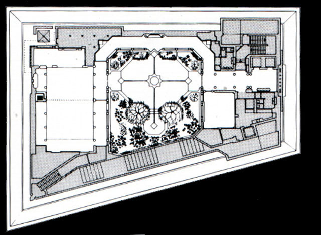 The Ismaili Centre London B W Drawing Third Floor Plan Showing