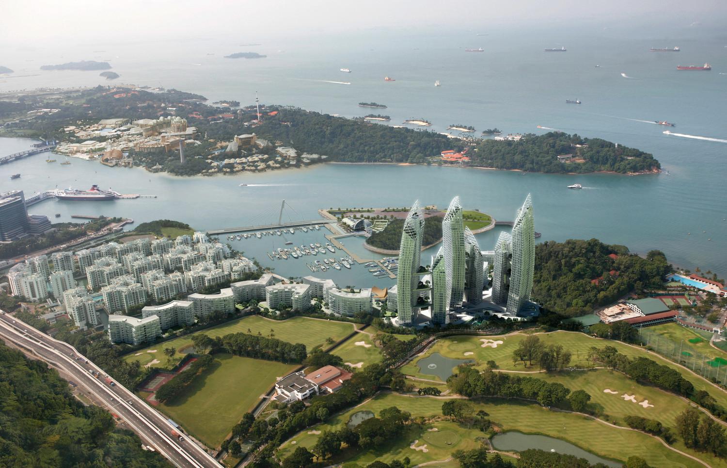 Reflections at Keppel Bay Aerial view, the design of Reflections at