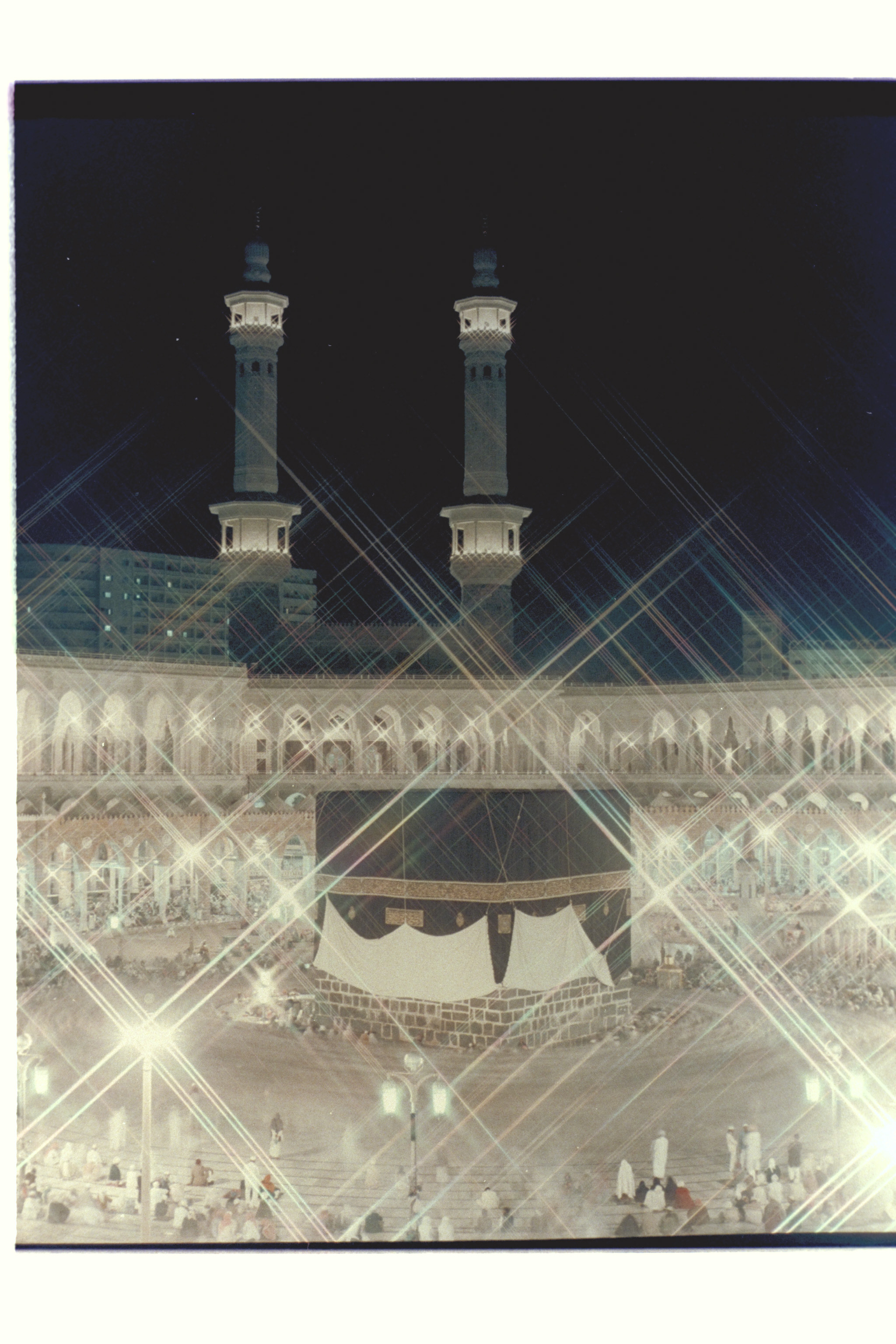 Ka'ba | night view of the Ka'aba from inside the Haram al  