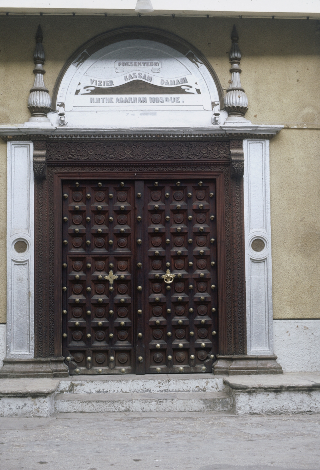 Aga Khan Mosque Carved wooden Gujaratistyle entrance doors with