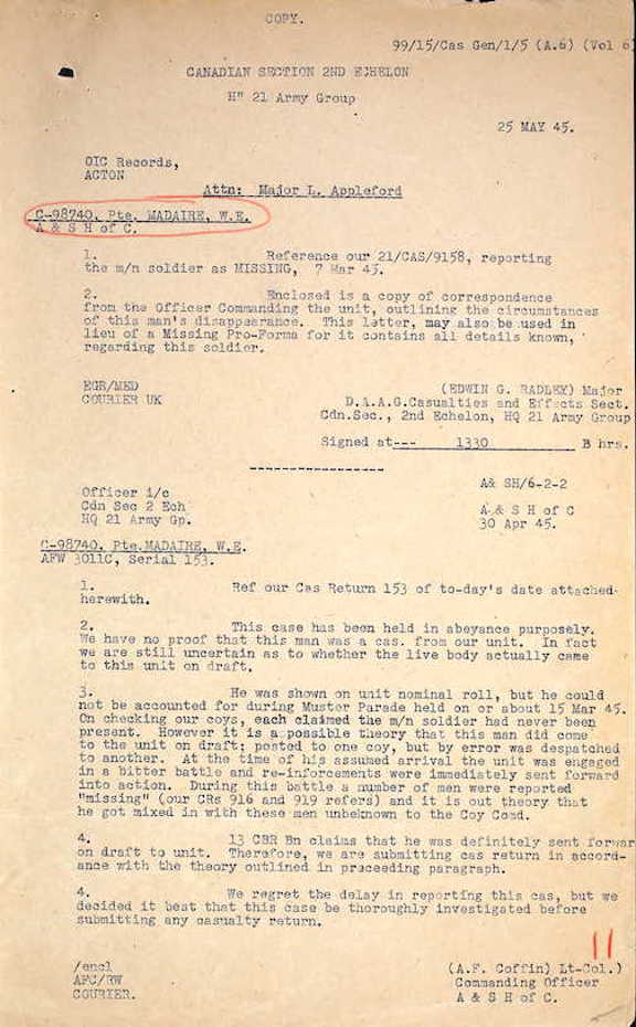 Argyll report Madaire missing