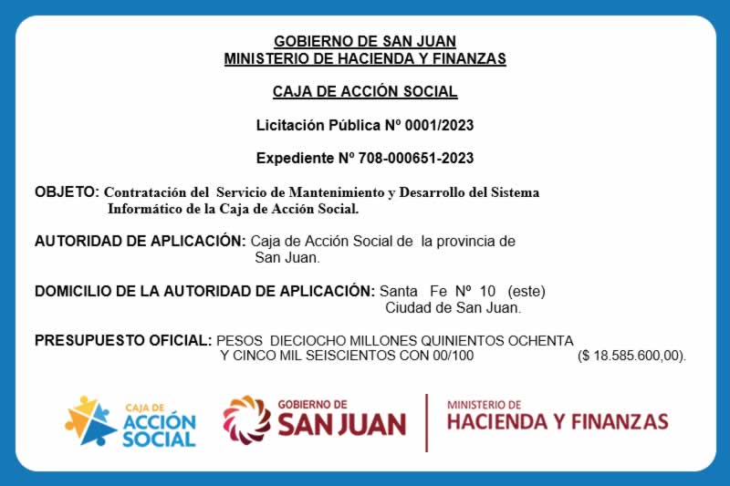 Contratación del  Servicio de Mantenimiento y Desarrollo del Sistema Informático de la Caja de Acción Social.