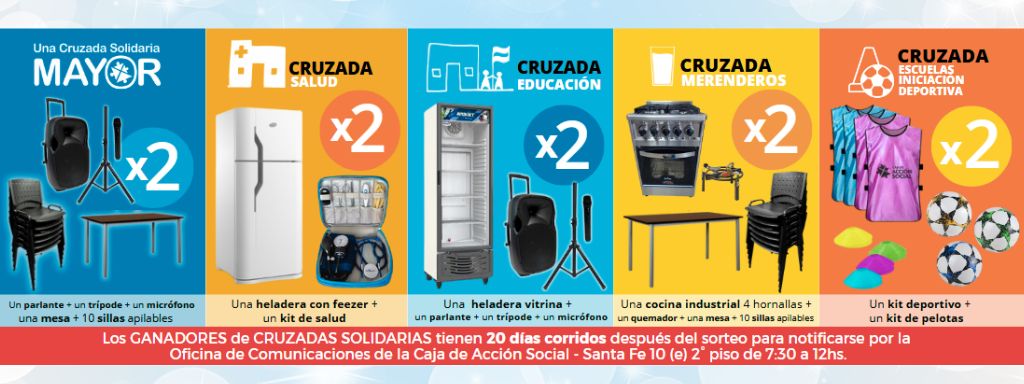 La Caja de Acción Social sorteó nuevas Cruzadas Solidarias para instituciones de toda la provincia