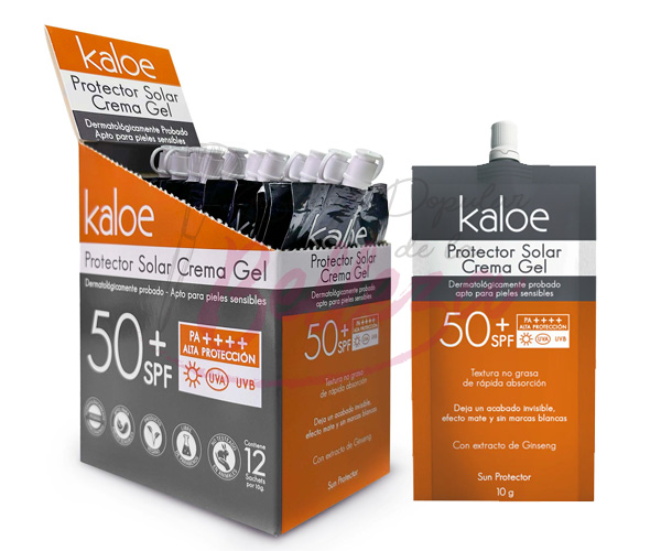 PROTECTOR SOLAR CREMA GEL CAJA X12 UNID SACHET X10G - KALOE