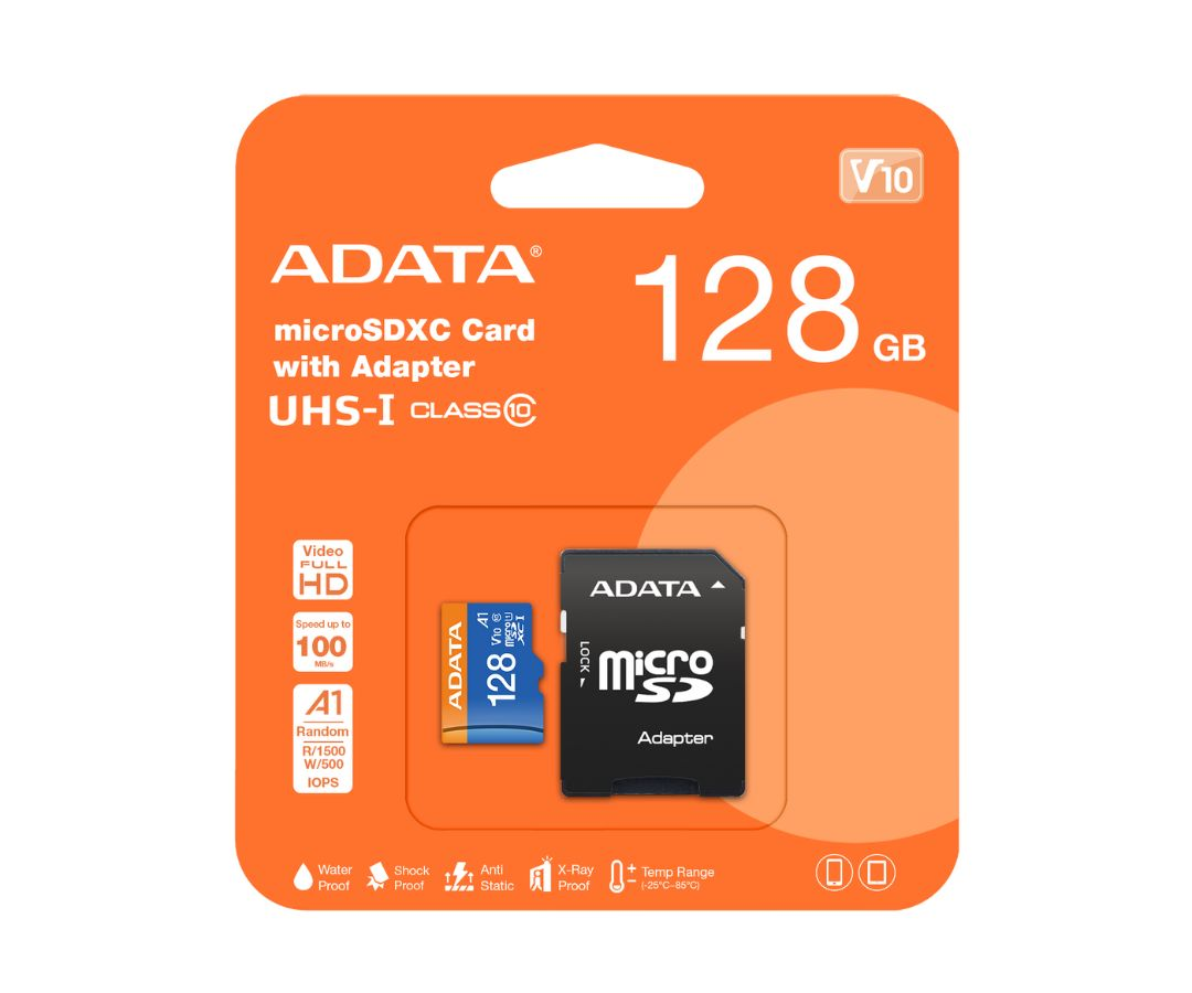 MEMORIA ADATA MICRO SD CON ADAPTADOR CLASE 10 A1 128GB