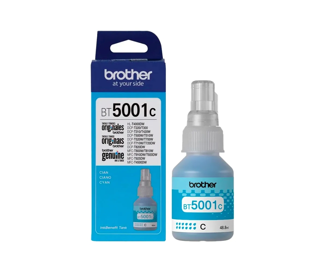 BOTELLA DE TINTA BROTHER CYAN BT5001