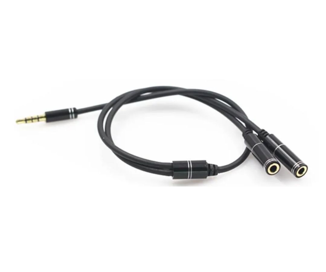 CABLE ADAPTADOR 3.5MM MACHO A 2 3.5 HEMBRA