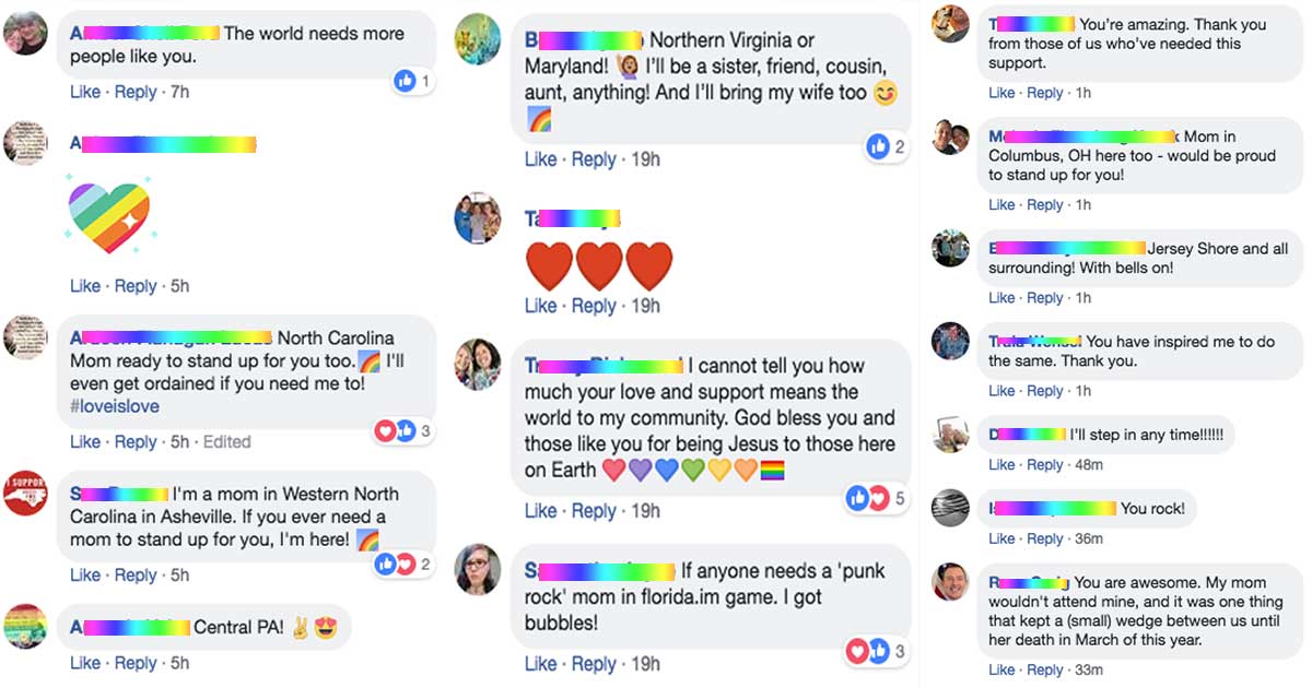 mom's offer to attend LGBTQ weddings