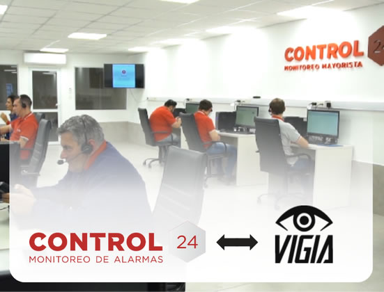 Monitoreo de Control 24 sobre Alarmas Vigia