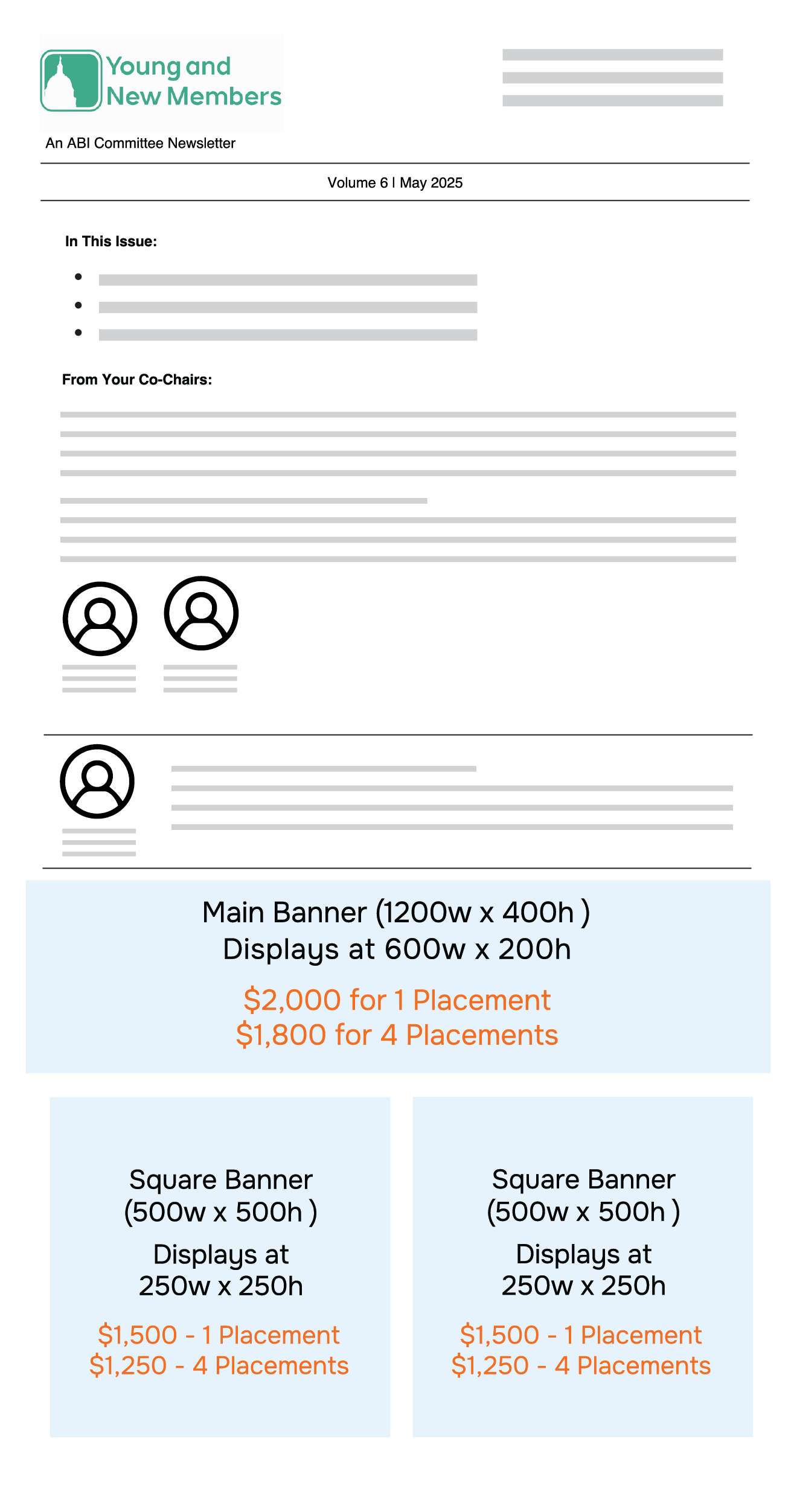 ABI Committee Newsletters sample display