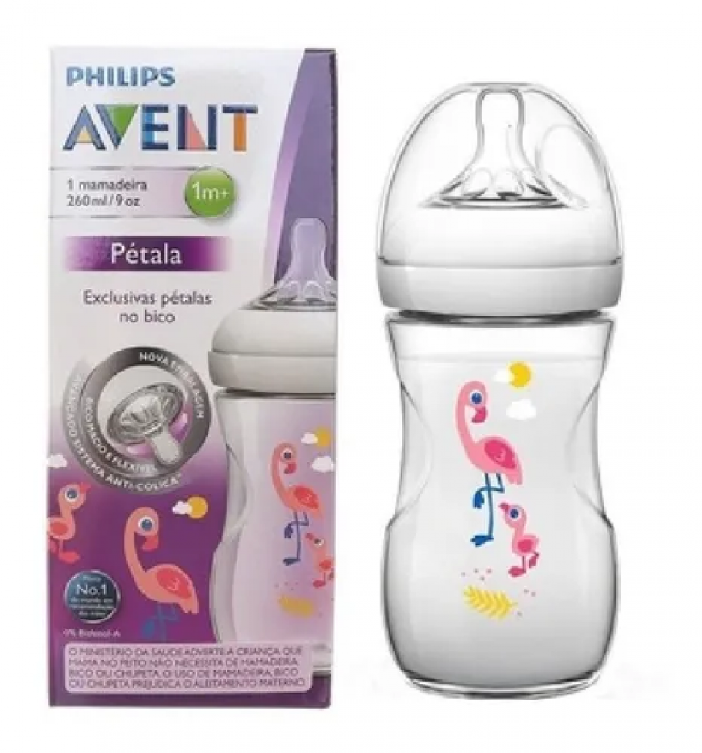 Mamadeira Avent Pétala Flamingo - 260ml