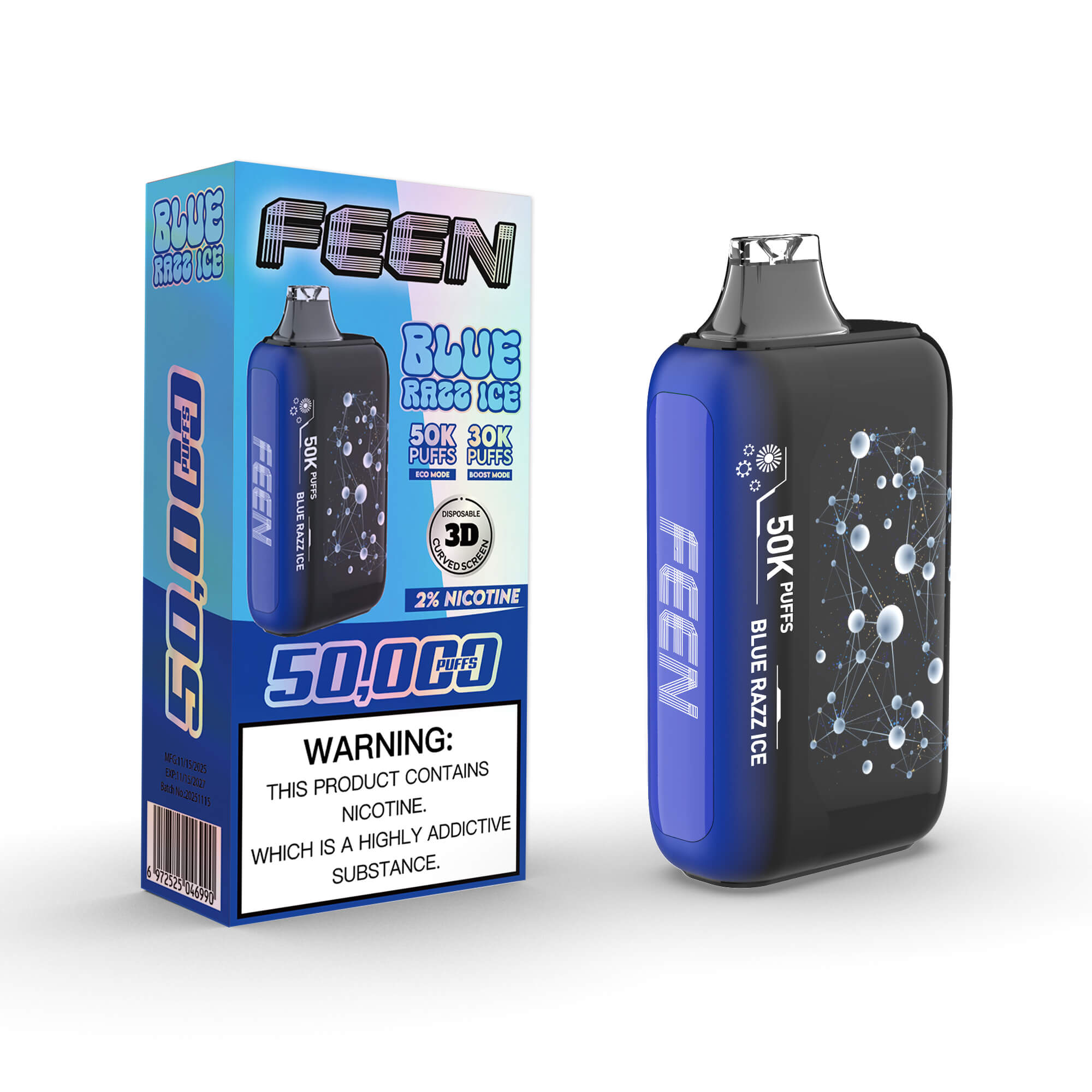 FEEN 50K - Blue Razz Ice 2%