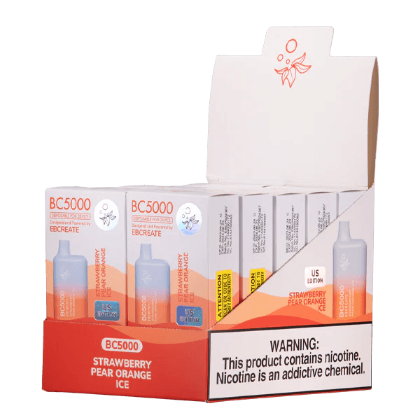 EBCREATE BC5000 Strawberry Pear Orange Ice Vape 10 pack