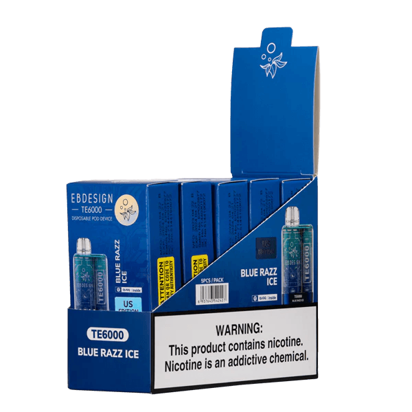 EBDESIGN TE6000 Blue Razz Ice Disposable Vape image 2