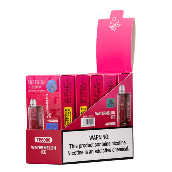 EBDESIGN TE6000 Watermelon Ice Disposable Vape 5 Pack