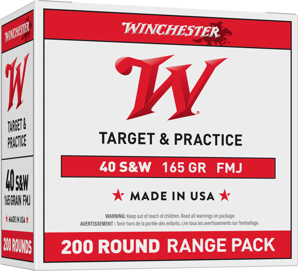 Winchester Ammo USA40W USA Range Pack 40S&W 165gr Full Metal Jacket 200 Per Box/3 Case