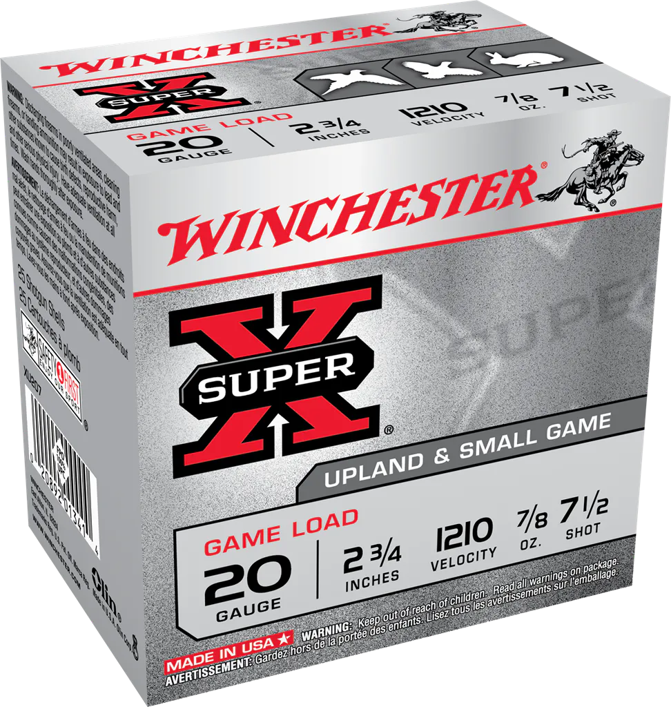 Winchester Ammo XU207 Super X Game Load 20Gauge 2.75" 7/8oz 7.5Shot 25 Per Box/10 Case