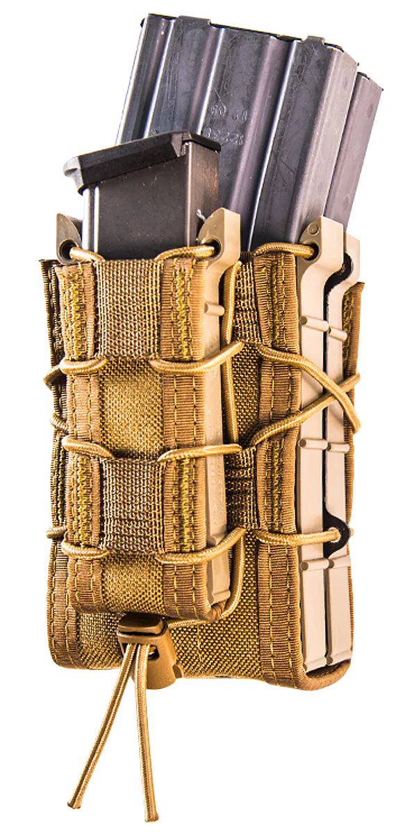 High Speed Gear 112RP0CB TACO X2RP Mag Pouch Triple Coyote Brown Nylon MOLLE Compatible w/ Rifle Compatible w/ Pistol