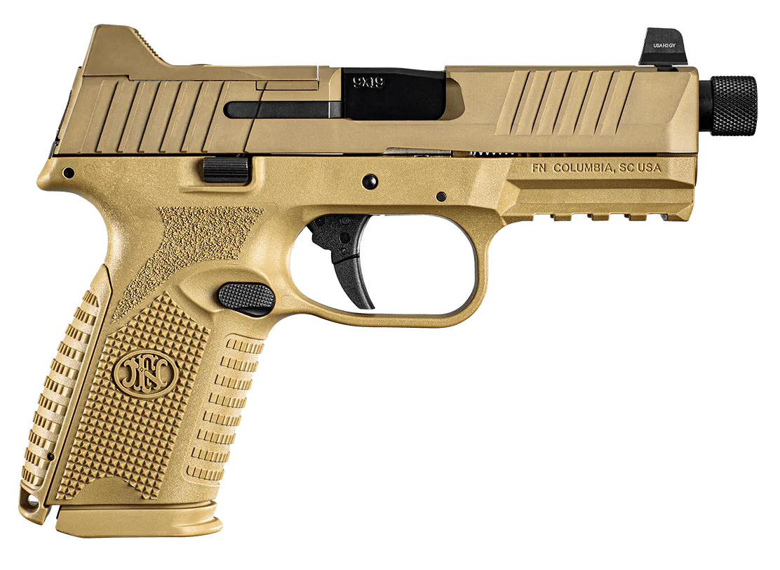 FN 66100745 509 Midsize Tactical 9mm Luger 4.50" Threaded Barrel 15+1 Or 24+1, Flat Dark Earth Polymer Frame With Mounting Rail, Optic Cut FDE Stainless Steel Slide, No Manual Safety, Optics Ready