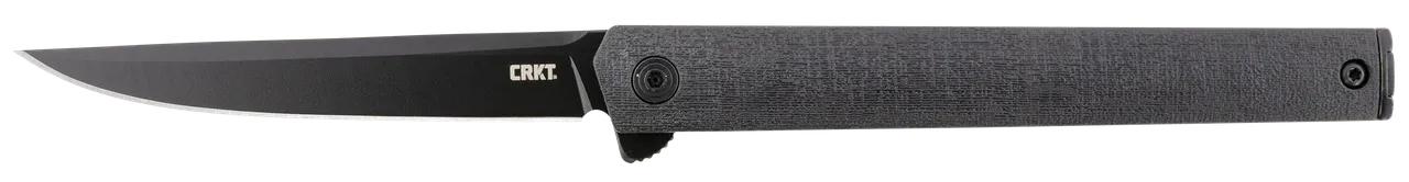 CRKT 7097K CEO Blackout 3.35" Folding Plain Black EDP AUS-8A SS Blade/Black GRN Handle Includes Pocket Clip