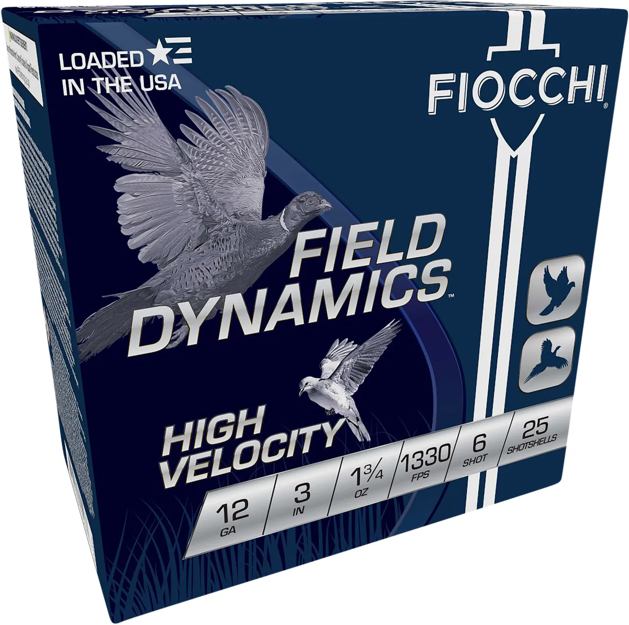 Fiocchi 123HV6 Field Dynamics High Velocity 12Gauge 3" 1 3/4oz 6Shot 25 Per Box/10 Case